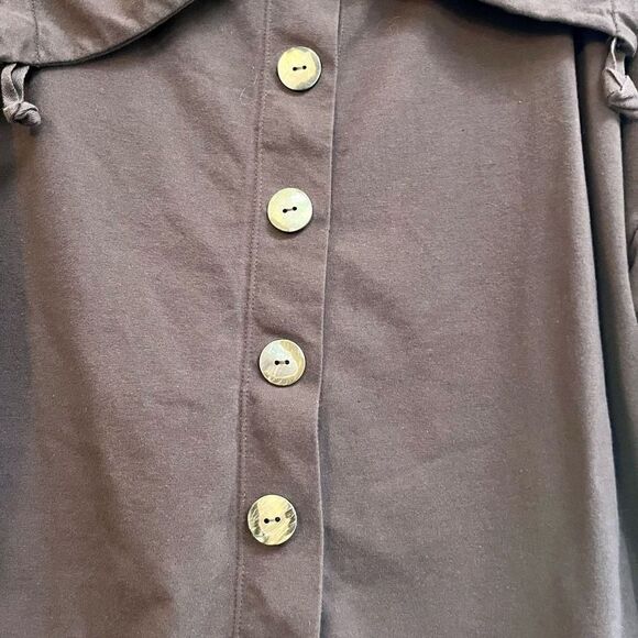 Neon Buddha Brown Jacket Cinch Waist Button Up Small - Picture 2 of 9